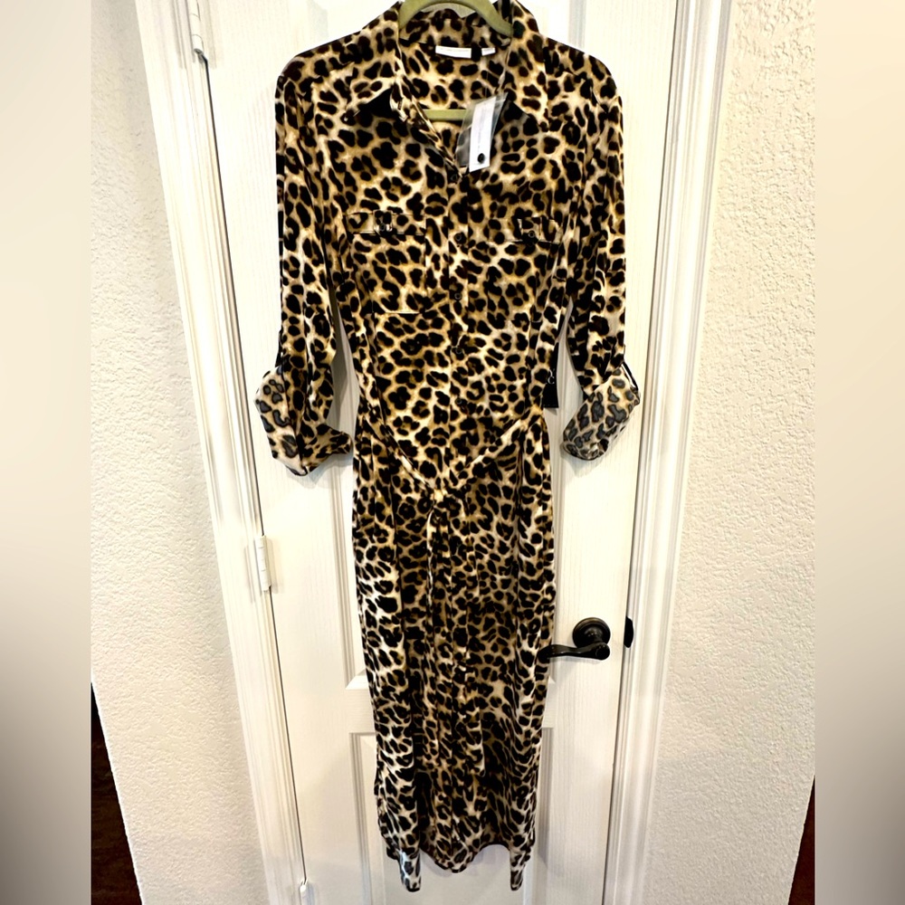 NWT New York & Co Maxi Shirtdress Size L